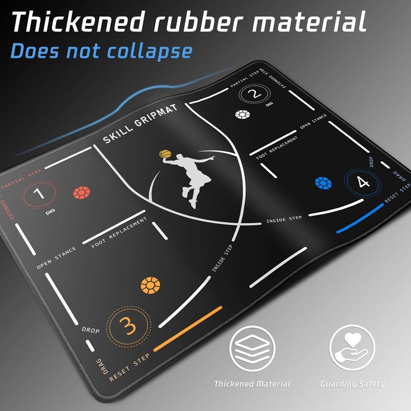 2F22E Portable Basketball Footwork Training Mat, Agility Footstep Training Mat, Basketball Pads for Training All Levels, Non-Slip Silent Equipment for All Ages to Improve Speed, Strength and Coordination - Image 5